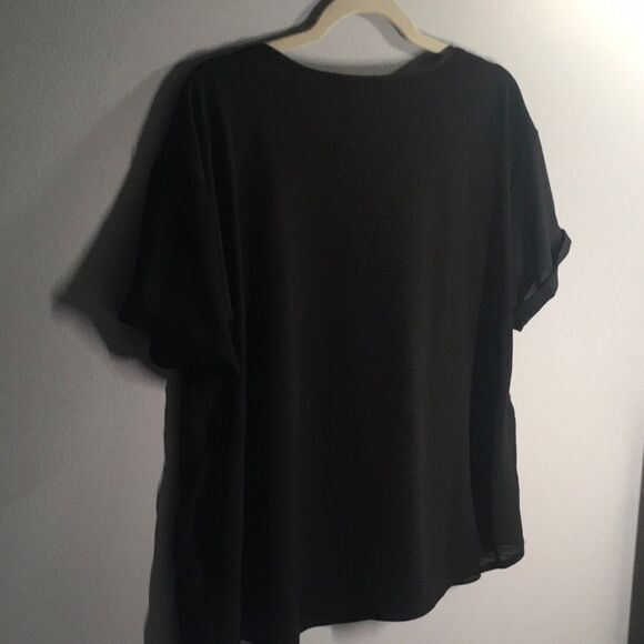 Elegant Simply Vera Verawang top women’s size pl petite Large black embellished - Picture 14 of 16